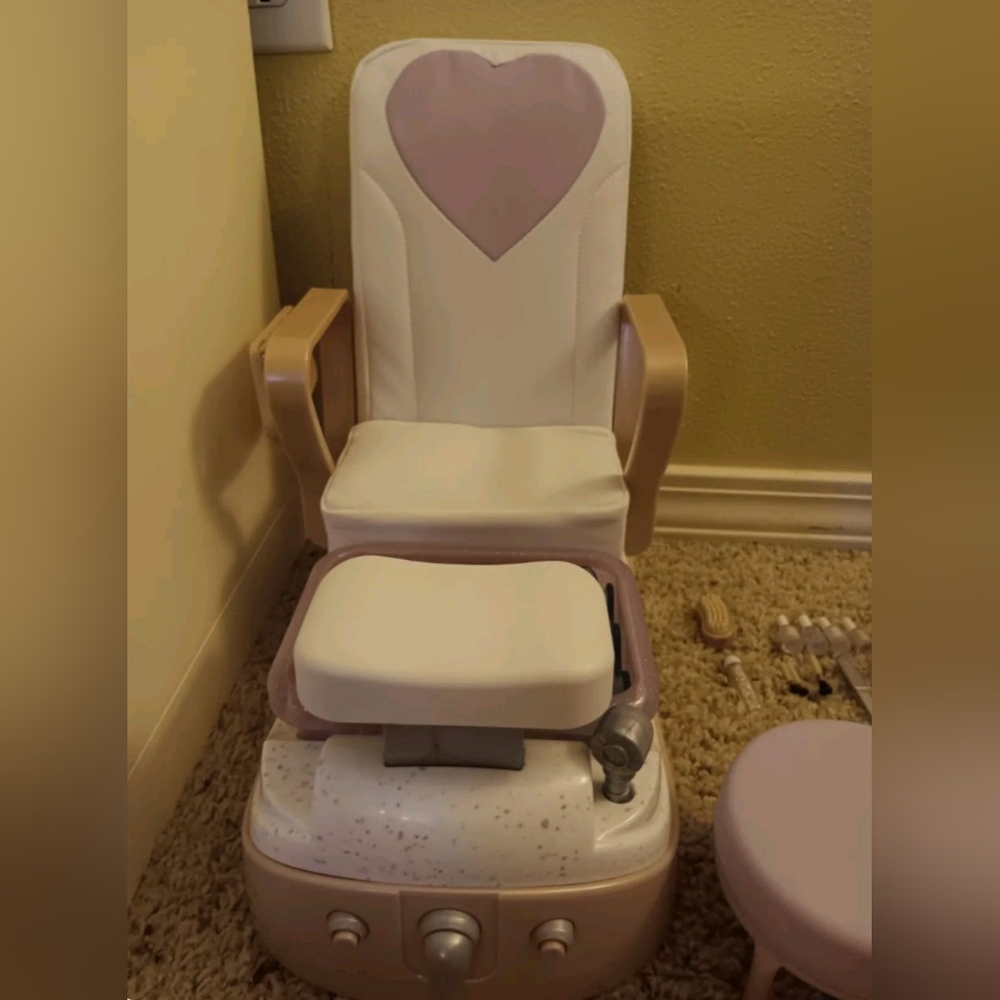 Charming Doll Spa Chair Set with Heart Design